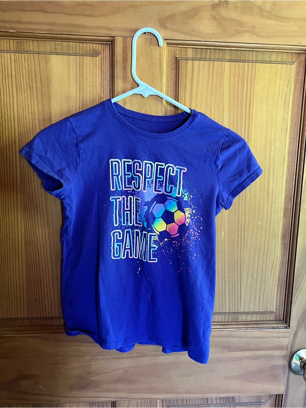 Kids 'Respect The Game' Short Sleeve Soccer Tee - Blue